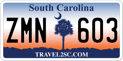 SC license plate ZMN603