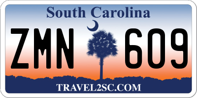 SC license plate ZMN609
