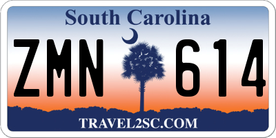 SC license plate ZMN614