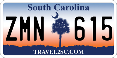 SC license plate ZMN615