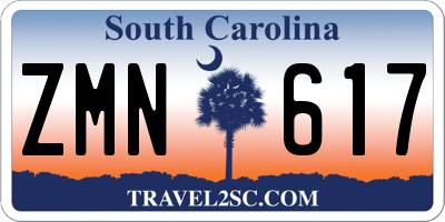 SC license plate ZMN617