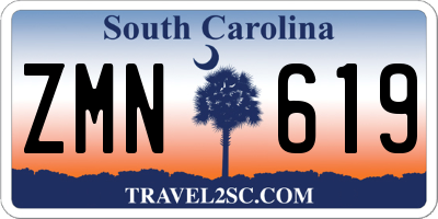 SC license plate ZMN619