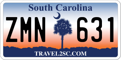 SC license plate ZMN631