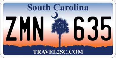 SC license plate ZMN635