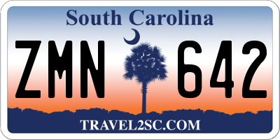 SC license plate ZMN642