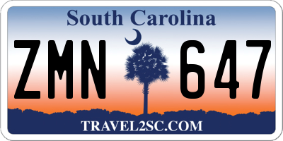 SC license plate ZMN647