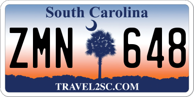 SC license plate ZMN648