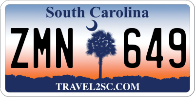 SC license plate ZMN649