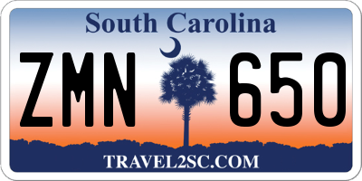 SC license plate ZMN650