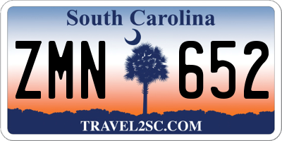 SC license plate ZMN652