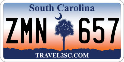 SC license plate ZMN657