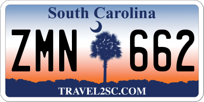 SC license plate ZMN662