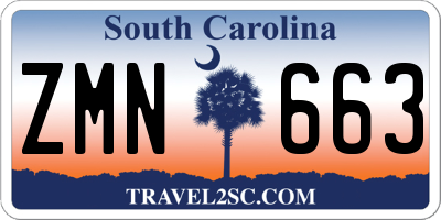 SC license plate ZMN663