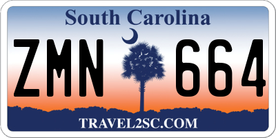 SC license plate ZMN664