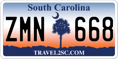 SC license plate ZMN668