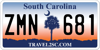 SC license plate ZMN681