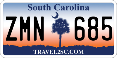 SC license plate ZMN685