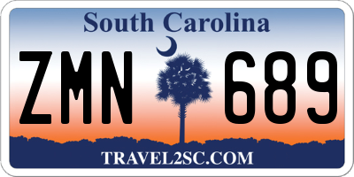 SC license plate ZMN689