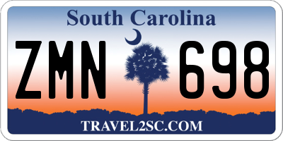 SC license plate ZMN698