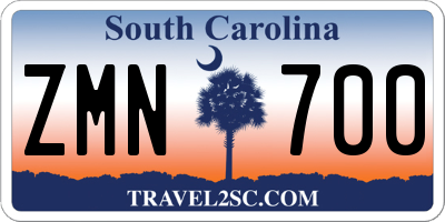 SC license plate ZMN700
