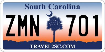 SC license plate ZMN701