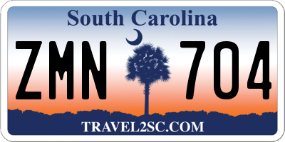 SC license plate ZMN704