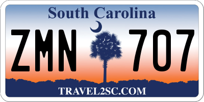 SC license plate ZMN707