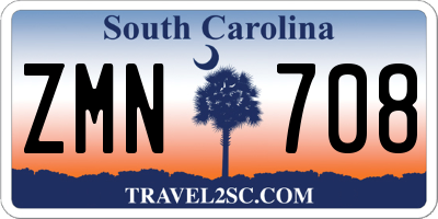 SC license plate ZMN708