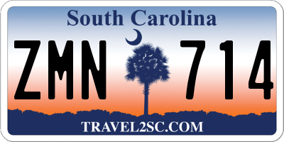 SC license plate ZMN714