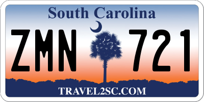 SC license plate ZMN721