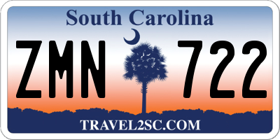 SC license plate ZMN722