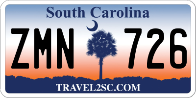 SC license plate ZMN726