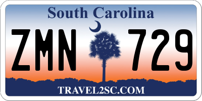 SC license plate ZMN729