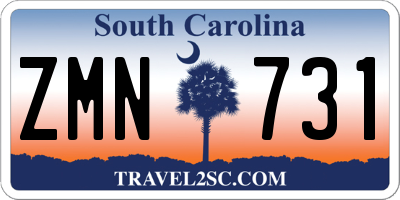 SC license plate ZMN731
