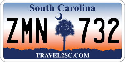 SC license plate ZMN732