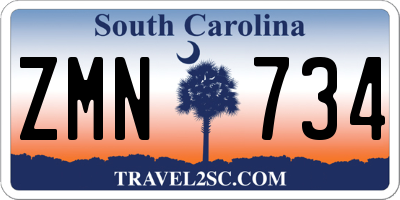 SC license plate ZMN734