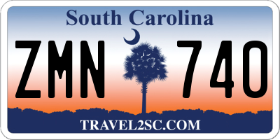 SC license plate ZMN740