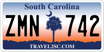 SC license plate ZMN742