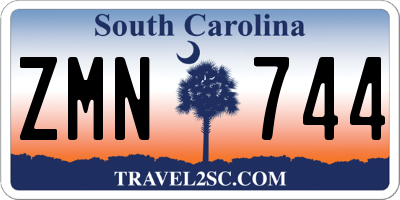 SC license plate ZMN744