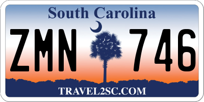 SC license plate ZMN746