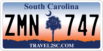 SC license plate ZMN747