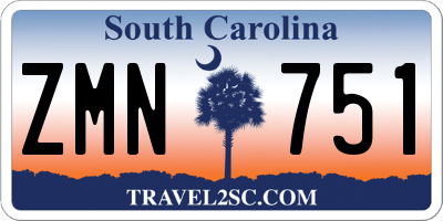 SC license plate ZMN751