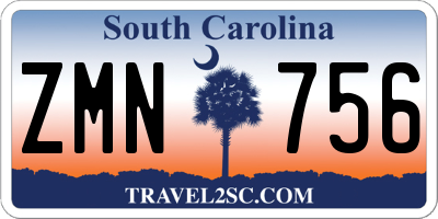 SC license plate ZMN756