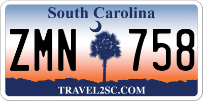 SC license plate ZMN758