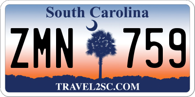 SC license plate ZMN759
