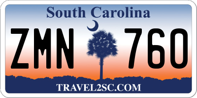 SC license plate ZMN760
