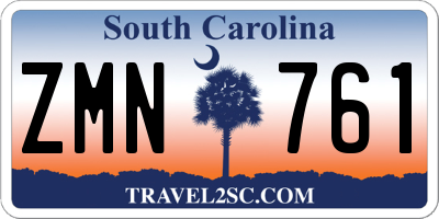 SC license plate ZMN761