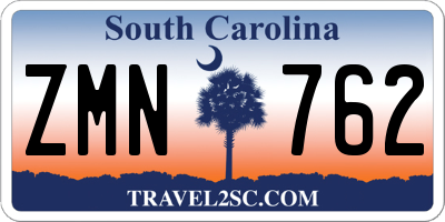 SC license plate ZMN762