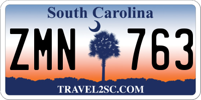 SC license plate ZMN763