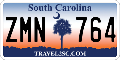 SC license plate ZMN764